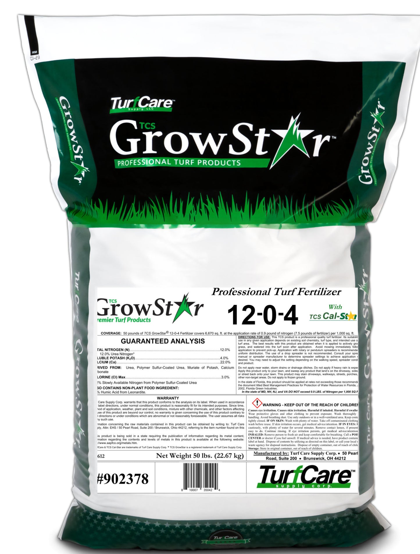 Turf Care 12-0-4 30%XCU with Cal-Star
