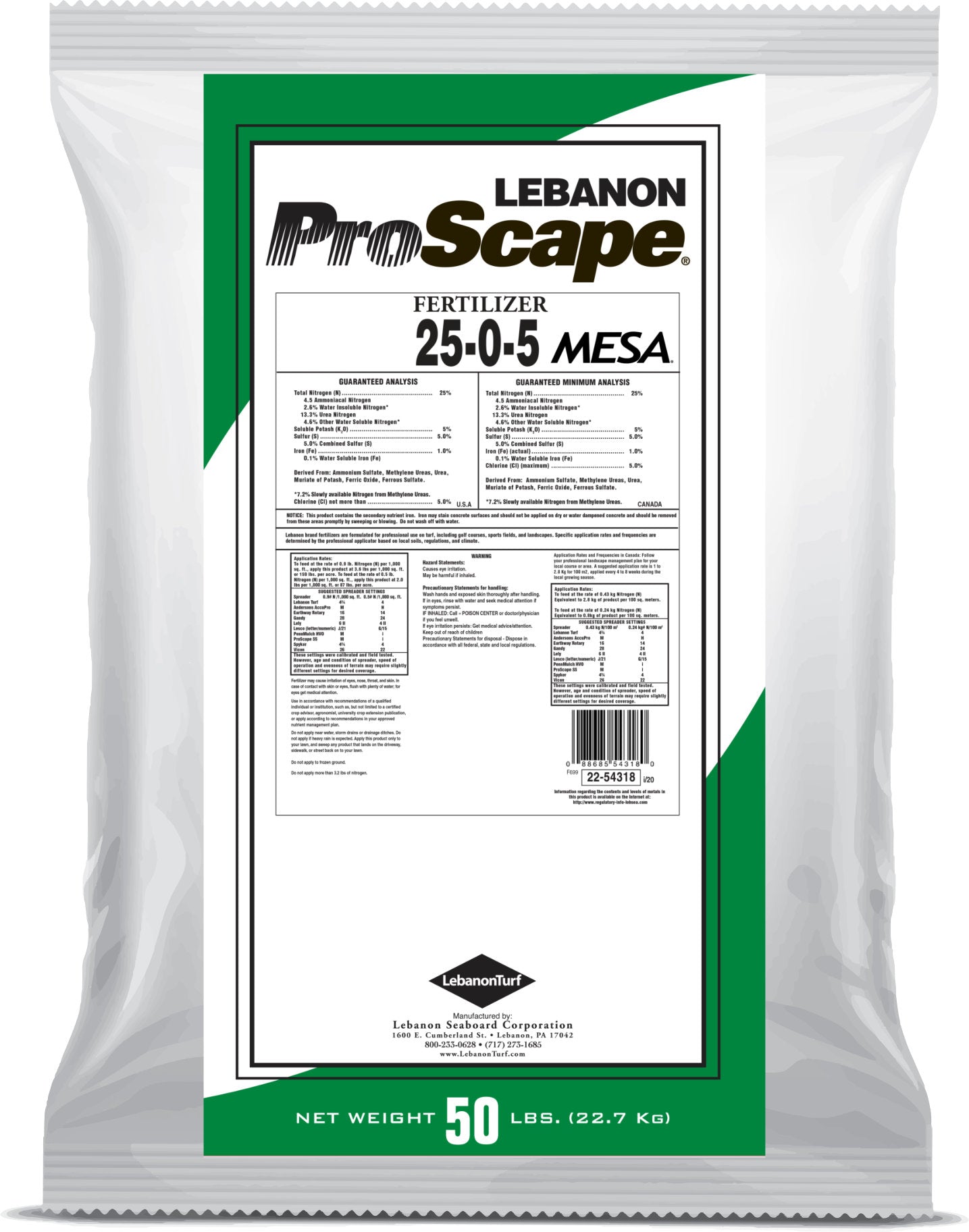 ProScape 25-0-5 51% MESA 1% Iron Turf Fertilizer