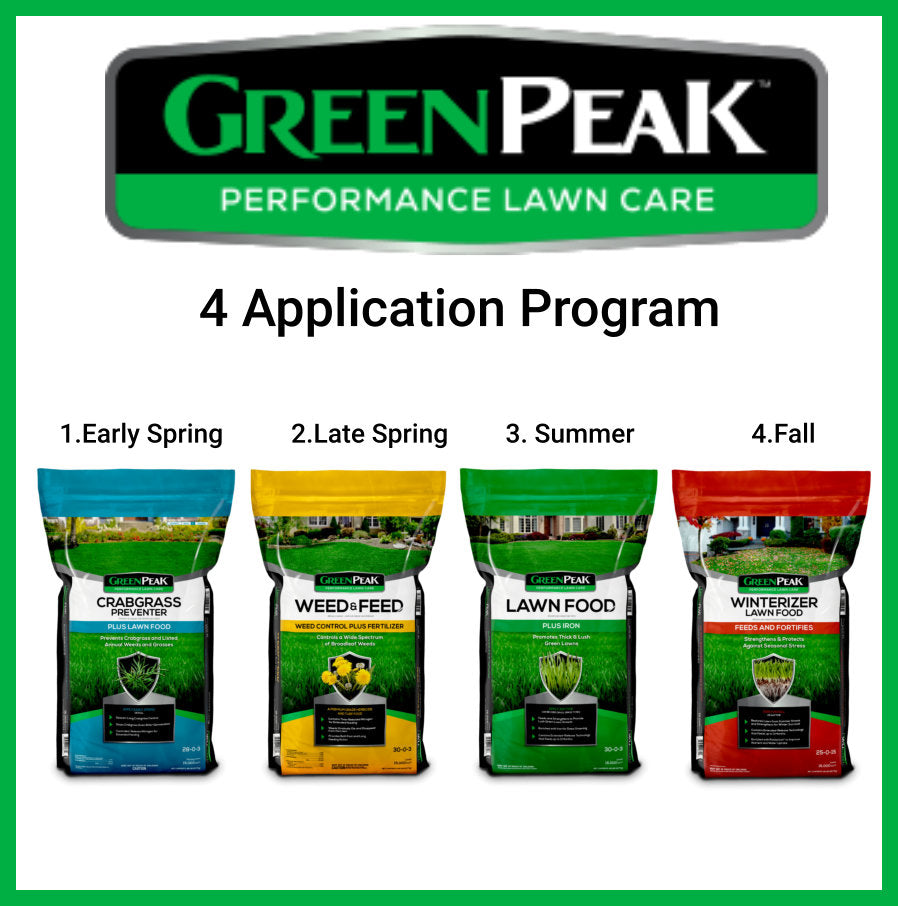 Green Peak 4 Application Annual DIY Lawn Care Program 45,000 sq. ft.