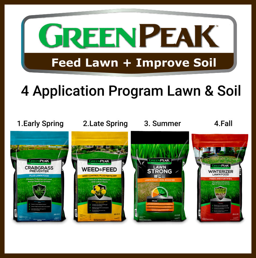 Green Peak 4 Application Lawn & Soil Annual Lawn Care Program 5,000 sq. ft.