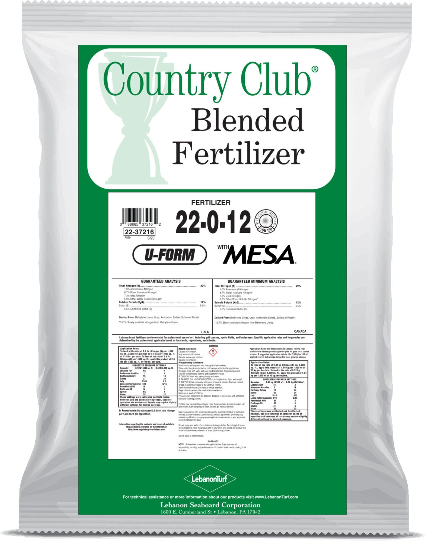Country Club 22-0-12 50% U-Form + 25% MESA