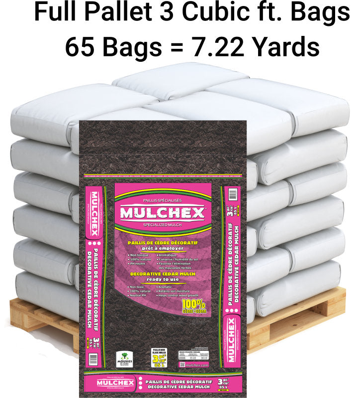 Black Cedar Mulch- Full Pallet 65 bags x 3 cubic ft (7.22 yards)