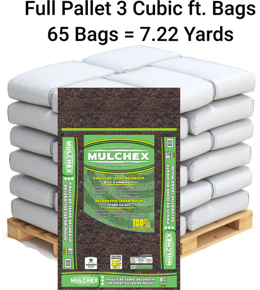 Brown Cedar Mulch Full Pallet 65 bags x 3 cubic ft (7.22 yards)