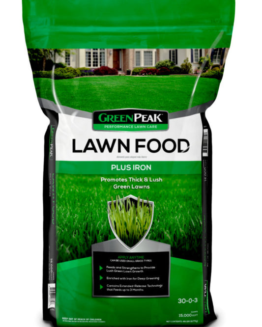 GreenPeak 30-0-3 Lawn Food Plus Iron 48 Lbs 15,000 sq ft