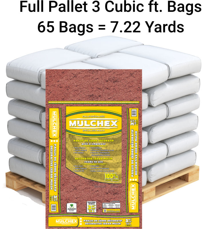 Red Cedar Mulch Full Pallet 65 bags x 3 cubic ft (7.22 yards)